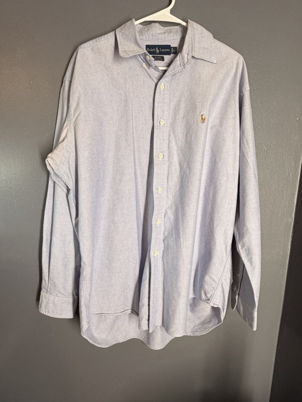 Ralph Lauren oxford colored pony button down size L Purple Dress shirt